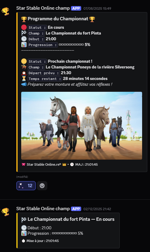 Capture championnat SSO en temps réel